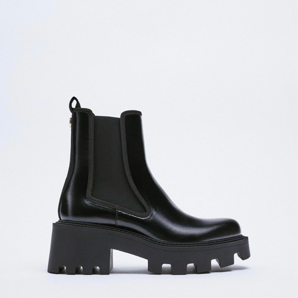 Zara Faux Leather Ankle Boots